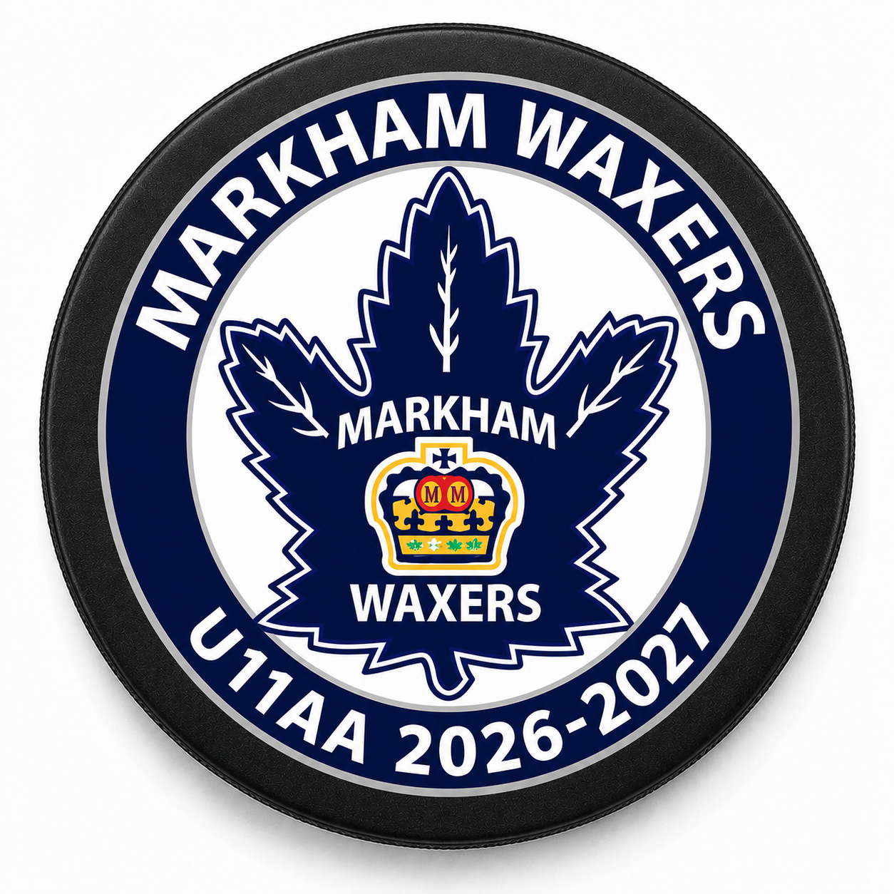 Markham Waxers U11 AA 2026-2027 puck logo